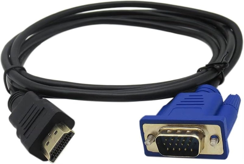 كابل محول HDMI إلى VGA مطلي بالذهب 6 أقدام عبوة من 1 لشاشة الكمبيوتر وجهاز العرض - Image 1
